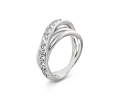 Ring Loops mit Glaskristallsteinen