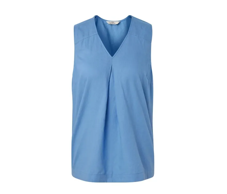Ärmellose Leinenbluse, hellblau