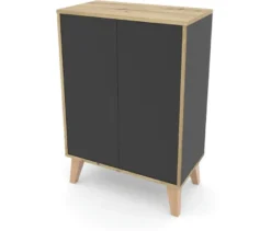 Roba Badschrank »Morena« mit 2 Türen, grau mit Artisan-Eiche