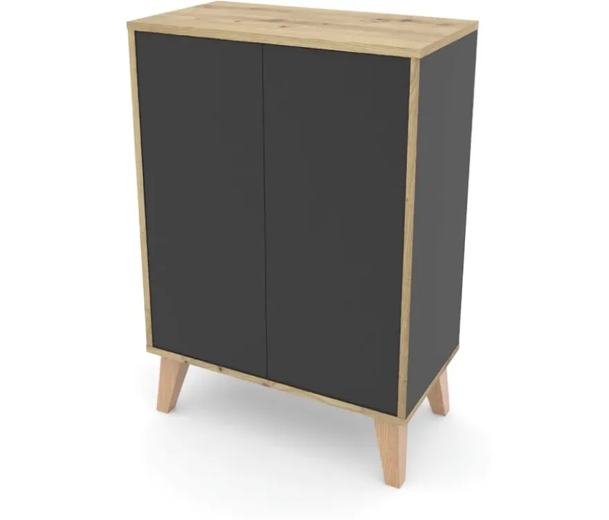 Roba Badschrank »Morena« mit 2 Türen, grau mit Artisan-Eiche