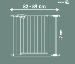 roba easySafe+ Tür-und-Treppen-Schutzgitter mit 7-cm-Erweiterung, weiß