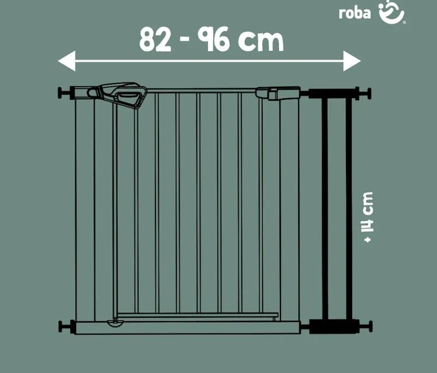 roba easySafe+ Tür-und-Treppen-Schutzgitter mit 14-cm-Erweiterung, schwarz