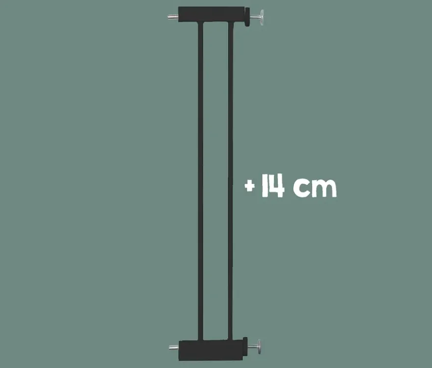 roba easySafe+ Tür-und-Treppen-Schutzgitter mit 14-cm-Erweiterung, schwarz