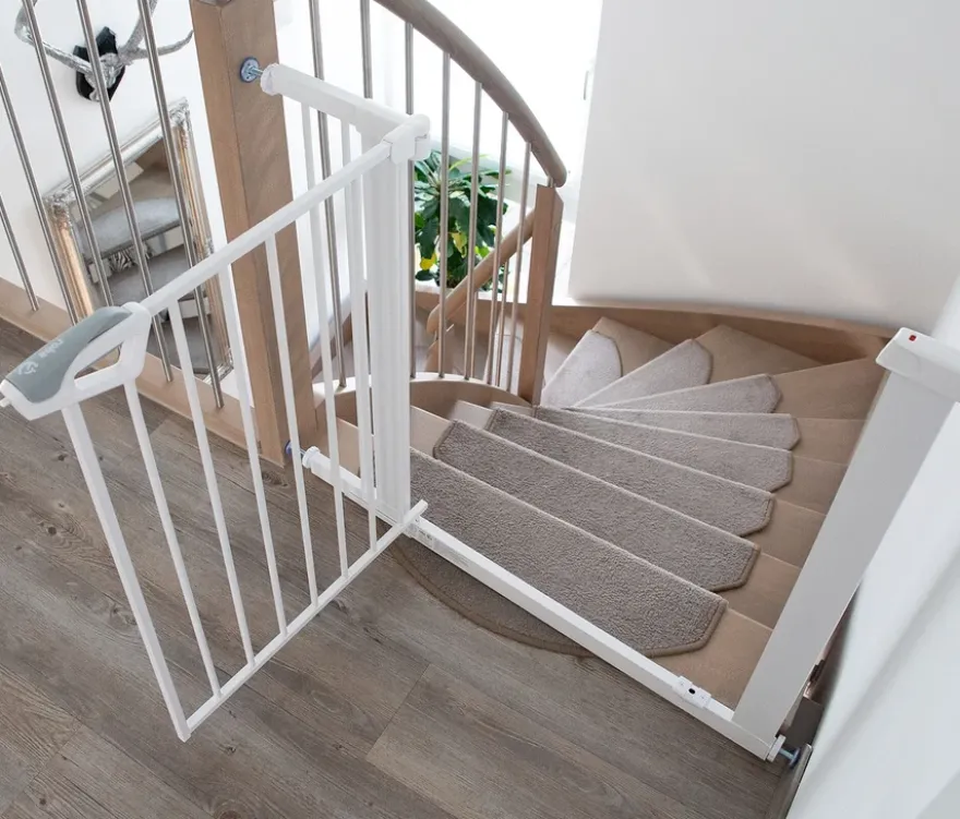 roba easySafe+ Tür-und-Treppen-Schutzgitter mit 14-cm-Erweiterung, weiß