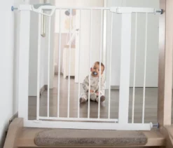 roba easySafe+ Tür-und-Treppen-Schutzgitter mit 14-cm-Erweiterung, weiß