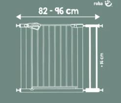 roba easySafe+ Tür-und-Treppen-Schutzgitter mit 14-cm-Erweiterung, weiß