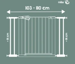 roba easySafe+ Tür-und-Treppen-Schutzgitter mit 14-cm-Erweiterung, weiß