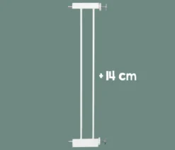 roba easySafe+ Tür-und-Treppen-Schutzgitter mit 14-cm-Erweiterung, weiß