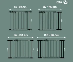 roba easySafe+ Tür-und-Treppen-Schutzgitter mit 7-cm-Erweiterung, schwarz