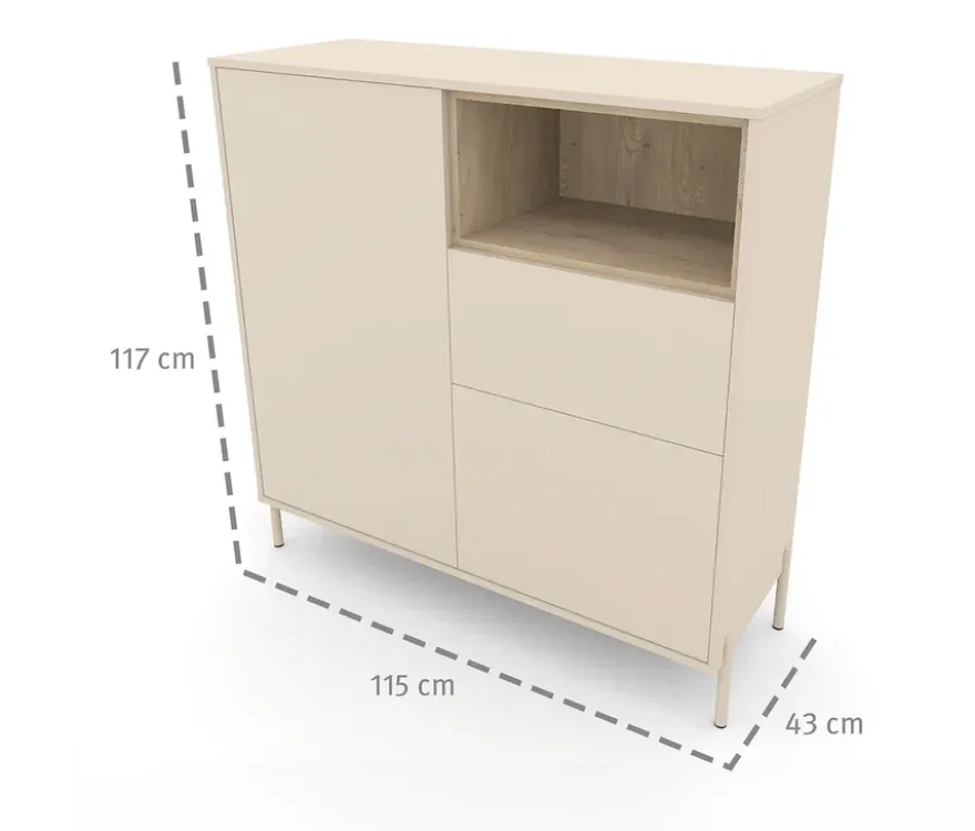 Roba Highboard »Hygge« mit 2 Türen, cashmere-weiß
