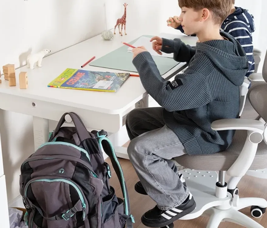 roba Kinderschreibtisch Basic, ohne Schublade, höhenverstellbar, weiß