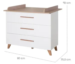 roba Kinderzimmerset »Ole« Bett, Wickelkommode und Schrank