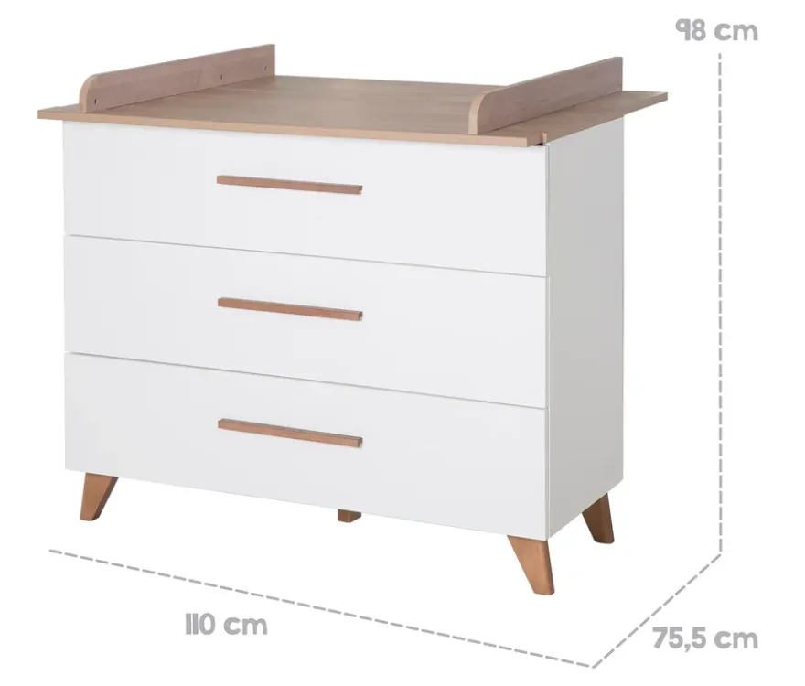 roba Kinderzimmerset »Ole« Bett, Wickelkommode und Schrank