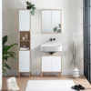 Roba Spiegelschrank »Morena« mit 2 Türen und Spiegel, weiß mit Artisan-Eiche