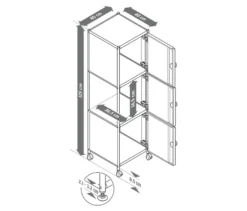 Rollcontainer Metall »CN3« mit 3 Türen, grau