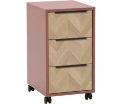 Rollcontainer »Piazza«, mauve/Fischgräten-Dekor