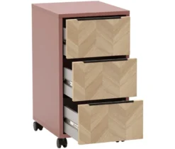 Rollcontainer »Piazza«, mauve/Fischgräten-Dekor