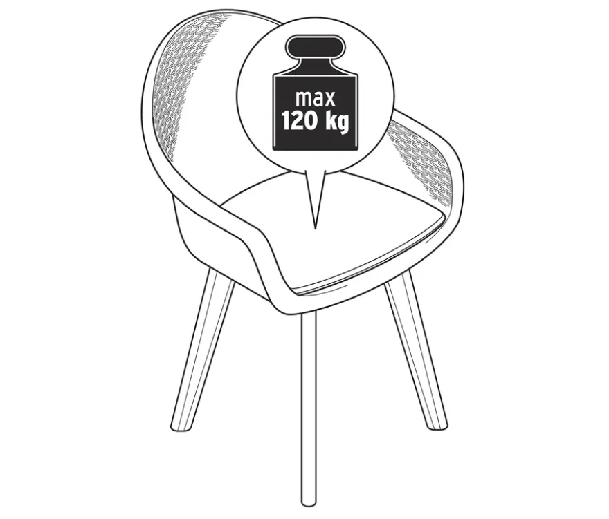 Schalenstuhl mit Polyrattangeflecht