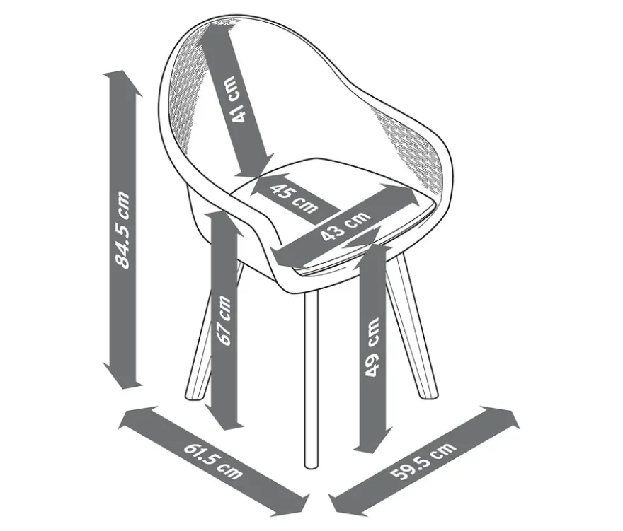 Schalenstuhl mit Polyrattangeflecht