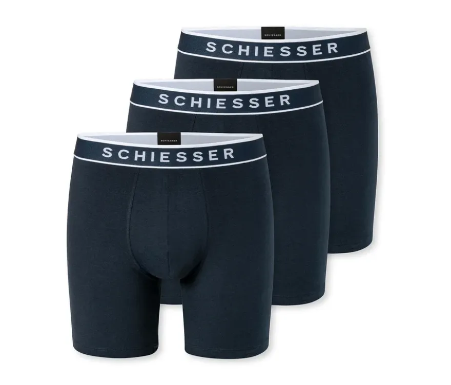 3 SCHIESSER Long-Shorts, nachtblau