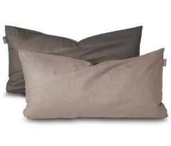 SCHIESSER Renforcé-Kissenhüllenset »Doubleface«, 2 Stück, 40 x 80 cm, taupe/dunkelgrau