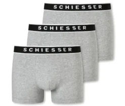 3 SCHIESSER Shorts, grau meliert