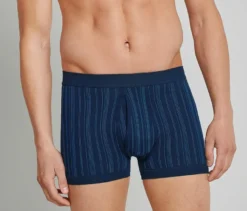 2 SCHIESSER Shorts in Feinripp, blau