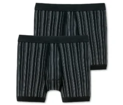 2 SCHIESSER Shorts in Feinripp, schwarz