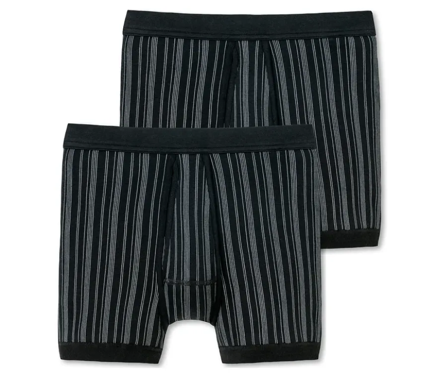 2 SCHIESSER Shorts in Feinripp, schwarz