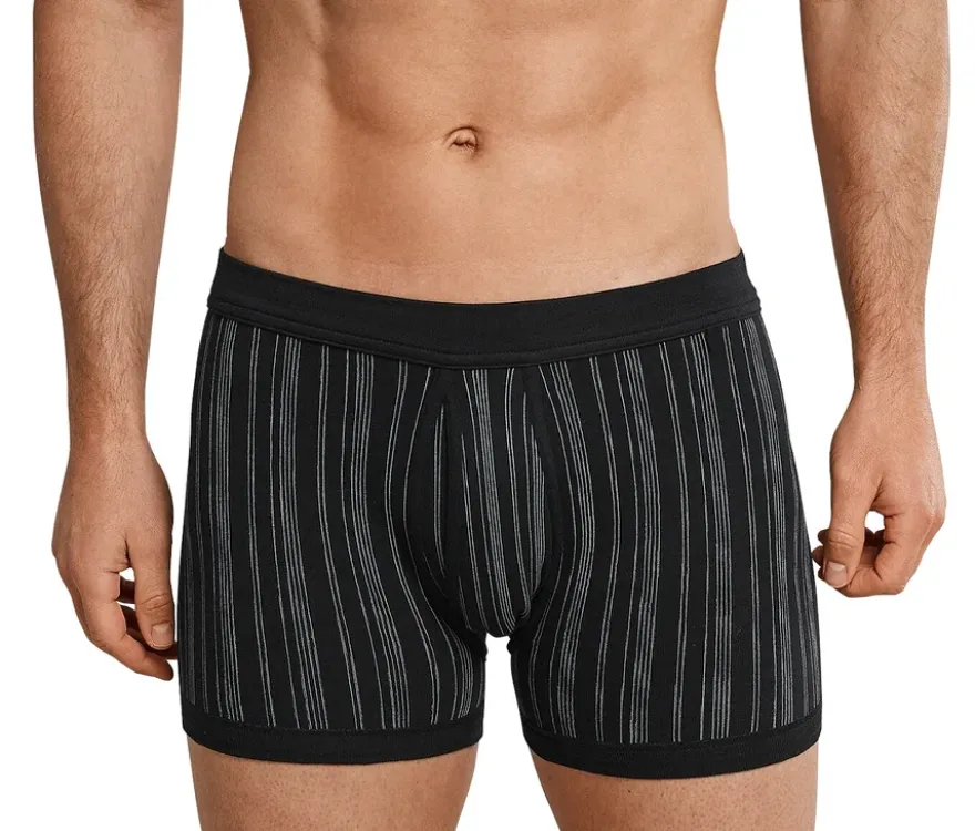 2 SCHIESSER Shorts in Feinripp, schwarz