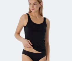 2 SCHIESSER Trägertops mit Modal, schwarz, Streifen