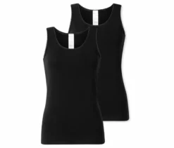 2 SCHIESSER Trägertops, schwarz