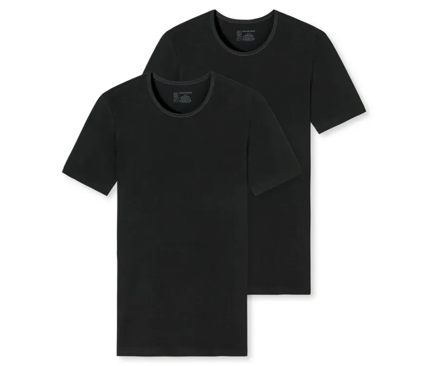 2 SCHIESSER T-Shirts, schwarz