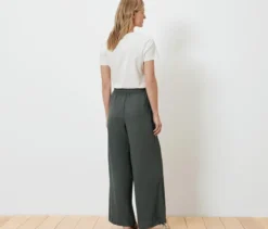 Schlupfhose in Crinkle-Optik, grün
