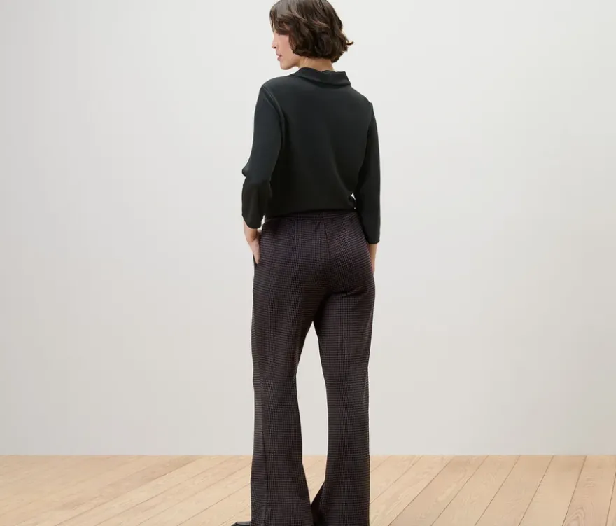 Schlupfhose mit Hahnentritt-Jacquard