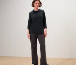 Schlupfhose mit Hahnentritt-Jacquard