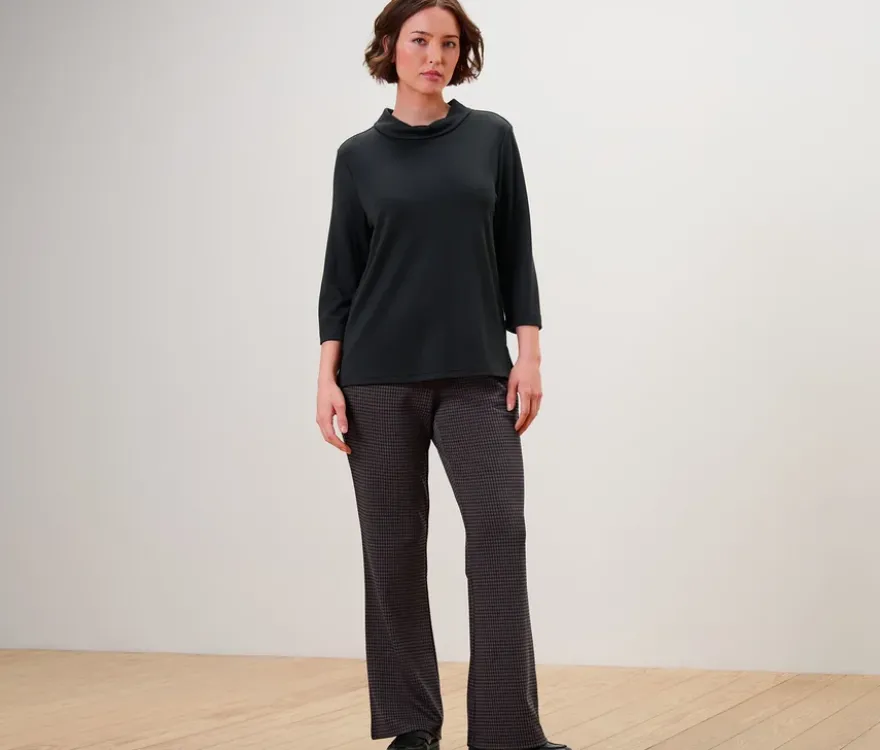 Schlupfhose mit Hahnentritt-Jacquard