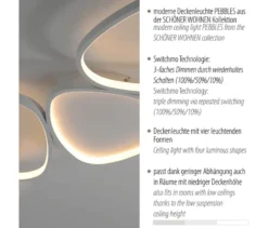 SCHÖNER WOHNEN-Kollektion Deckenleuchte »Pebbles«, lang