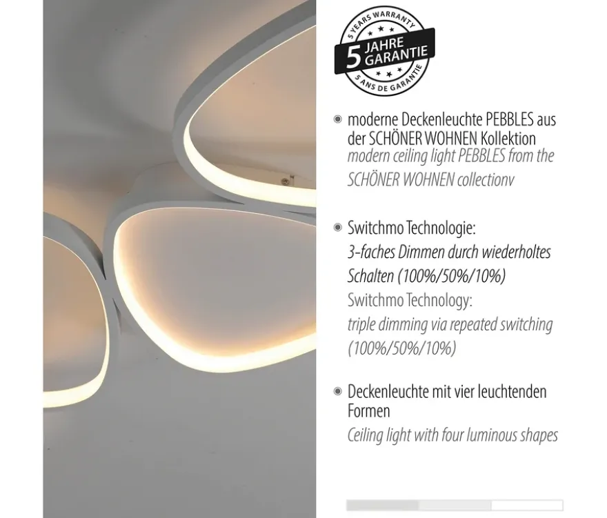 SCHÖNER WOHNEN-Kollektion Deckenleuchte »Pebbles«, lang