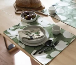 SCHÖNER WOHNEN - Kollektion 4er-Tischset, khaki-floral