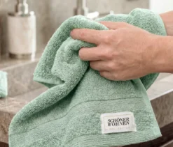 SCHÖNER WOHNEN-Kollektion 6 Gästehandtücher »Cuddly«, salbeigrün