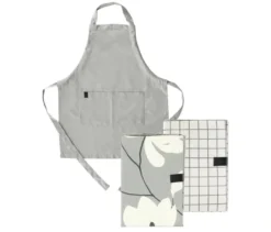 SCHÖNER WOHNEN-Kollektion Küchentextil-Set, Schürze und 2 Geschirrtücher, grau