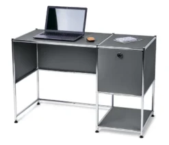 Schreibtisch Metall »CN3« mit Klapptür, grau