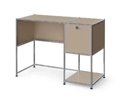 Schreibtisch Metall »CN3« mit Klappenfach, taupe