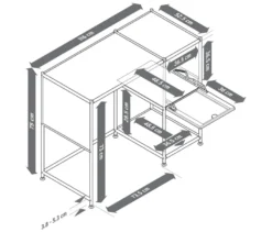 Schreibtisch Metall »CN3« mit Klappenfach, taupe