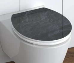 Schütte MDF High-Gloss WC-Sitz mit Absenkautomatik »Black Stone«