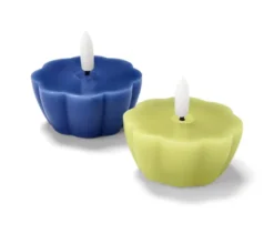 2 schwimmende LED-Echtwachs-Teelichter