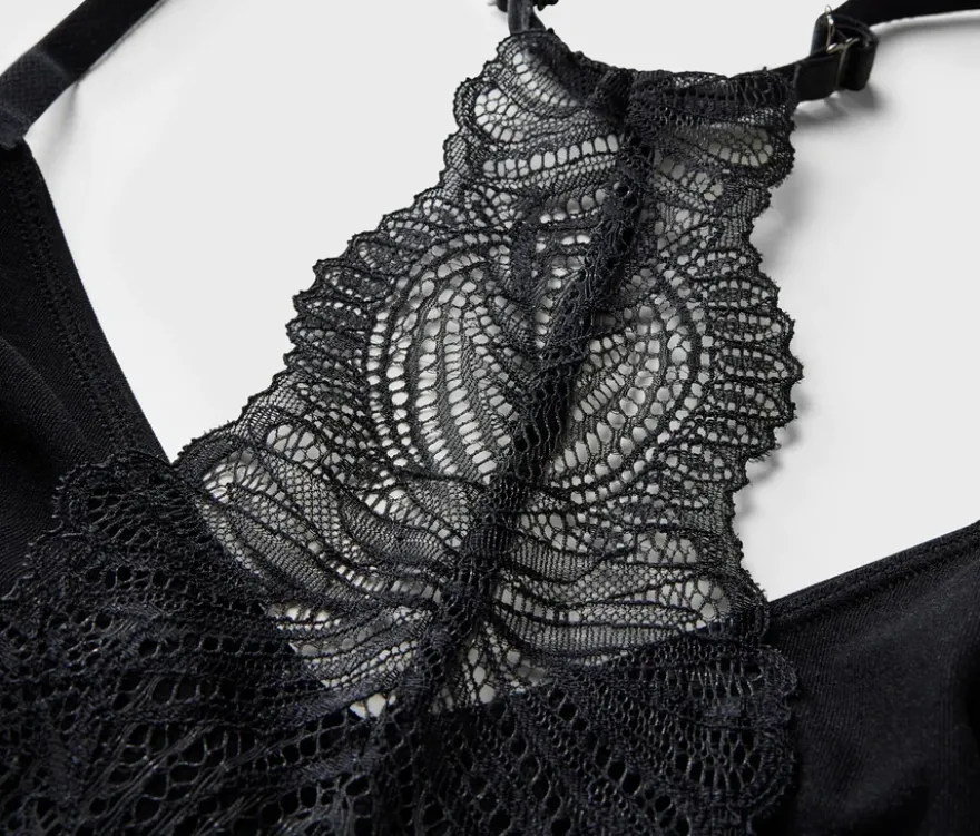 Seamless-Bustier mit Spitze