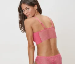 Seamless-Bustier mit Spitze, pink