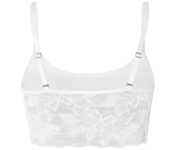Seamless-Bustier mit Spitze, weiß